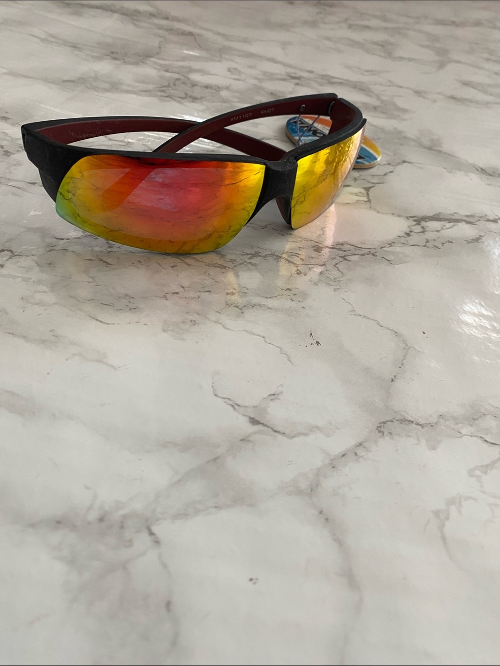 Daytona Mirrored Sport Sunglasses - Red/Orange Lenses